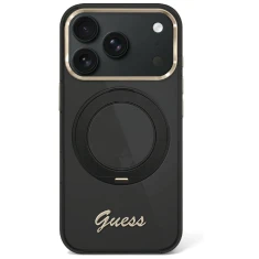 Чохол Guess IML Ring Stand 360 Script Metal Logo для iPhone 18 Pro | 17 Pro Black (GUHMP18L6HCCMSK)
