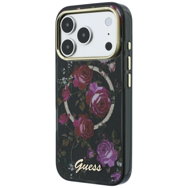 Чохол Guess IML Glitter Blossom Roses для iPhone 18 Pro Max | 17 Pro Max Black (GUHMP18X6HTBGSLK)