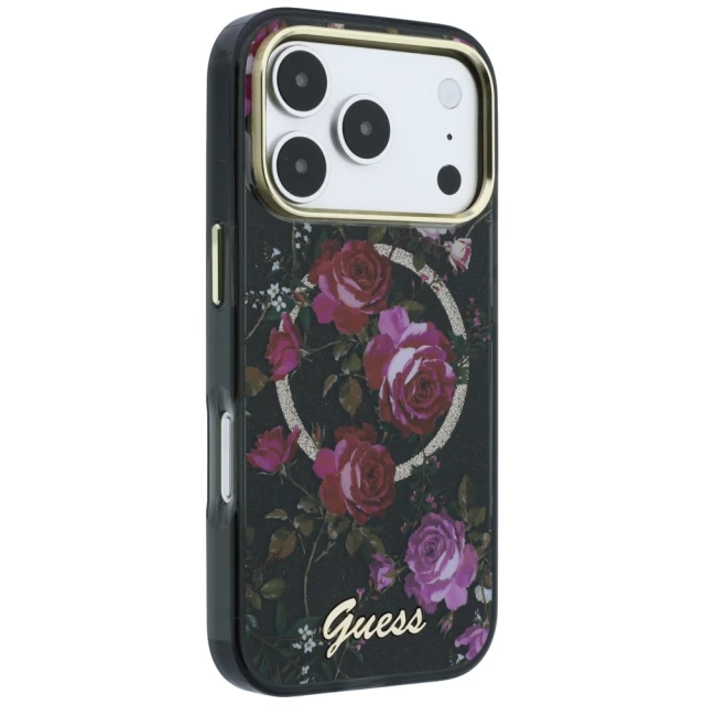 Чохол Guess IML Glitter Blossom Roses для iPhone 18 Pro Max | 17 Pro Max Black (GUHMP18X6HTBGSLK)