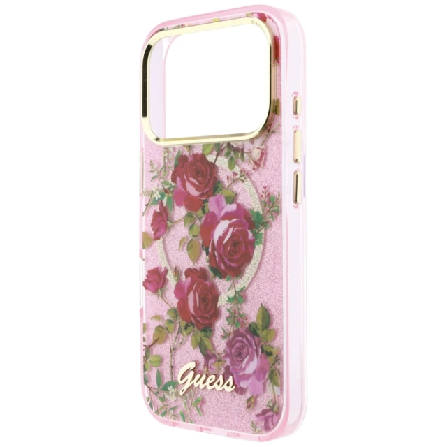 Чохол Guess IML Glitter Blossom Roses для iPhone 18 Pro Max | 17 Pro Max Pink (GUHMP18X6HTBGSLP)