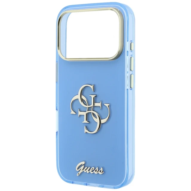 Чохол Guess IML 4G Script Metal для Apple iPhone 18 Pro | 17 Pro Light Blue (3666339655822)