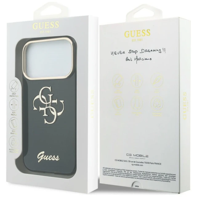 Чохол Guess IML 4G Script Metal для iPhone 18 Pro | 17 Pro Black (GUHCP18L5HC4MLSK)