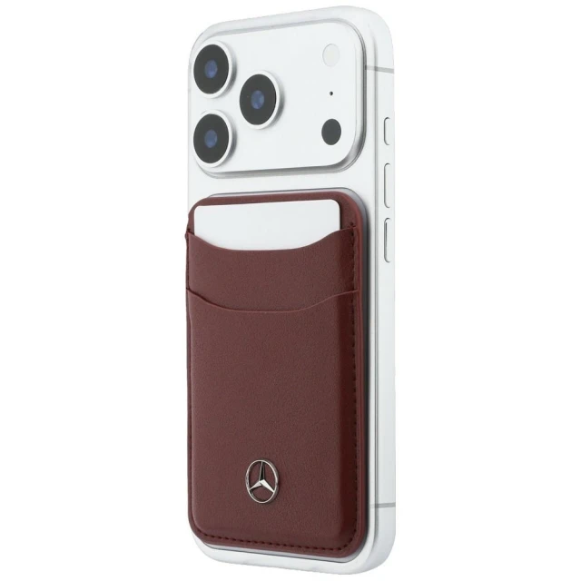 Чехол + портмоне Mercedes Grill Pattern Leather для iPhone 18 Pro Burgundy (MEHMBWP18L25PWPR)