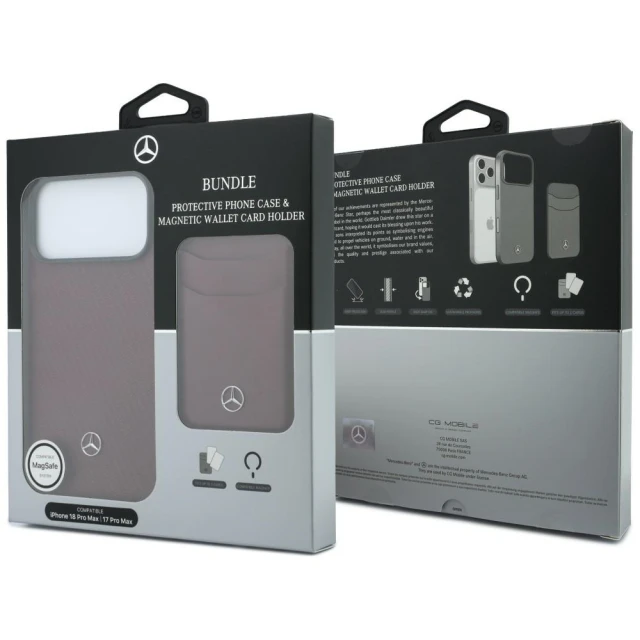 Чохол Mercedes Grill Pattern and Card Wallet Leather для iPhone 18 Pro Max | 17 Pro Max Black (MEHMBWP18X25PWPR)
