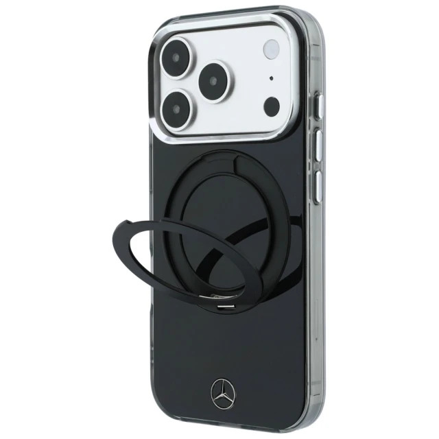 Чохол Mercedes Ring Stand Iconic Logo для iPhone 18 Pro | 17 Pro Black (MEHMP18L25HRSILK)
