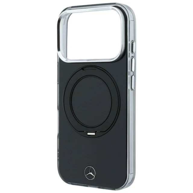 Чохол Mercedes Ring Stand Iconic Logo для iPhone 18 Pro | 17 Pro Black (MEHMP18L25HRSILK)