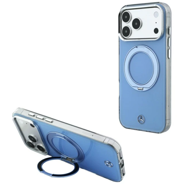 Чохол Mercedes with Ring Stand and Iconic Logo для iPhone 18 Pro Max | 17 Pro Max Blue (MEHMP18X25HRSILB)