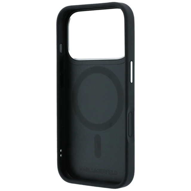 Чохол Karl Lagerfeld Ring Stand 360 Saffiano Classic Logo для iPhone 18 Pro Max | 17 Pro Max Black (KLHMP18X6PSARSKMK)