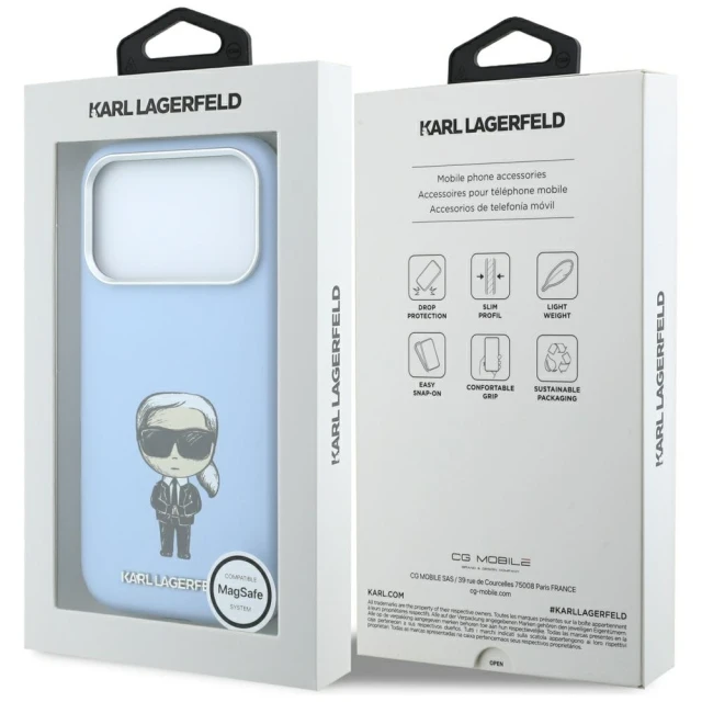 Чохол Karl Lagerfeld Smooth Ikonik Sketch для iPhone 18 Pro | 17 Pro Blue (KLHMP18L6PWKIKDB)