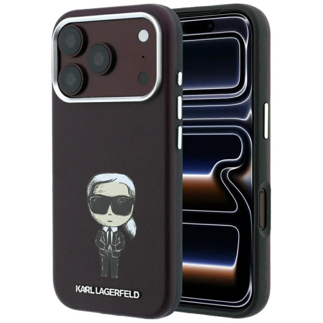 Чохол Karl Lagerfeld Smooth Ikonik Sketch для iPhone 18 Pro Max | 17 Pro Max Burgundy (KLHMP18X6PWKIKDR)