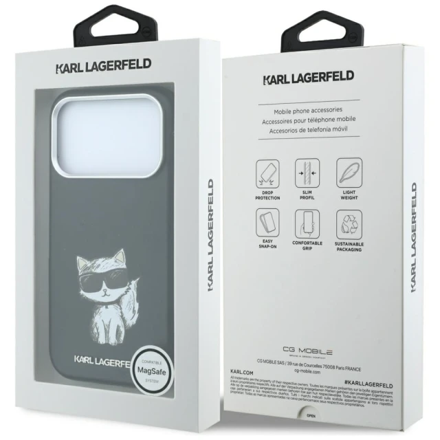 Чохол Karl Lagerfeld Smooth Choupette Sketch для iPhone 18 Pro | 17 Pro Black (KLHMP18L6PWCIKDK)