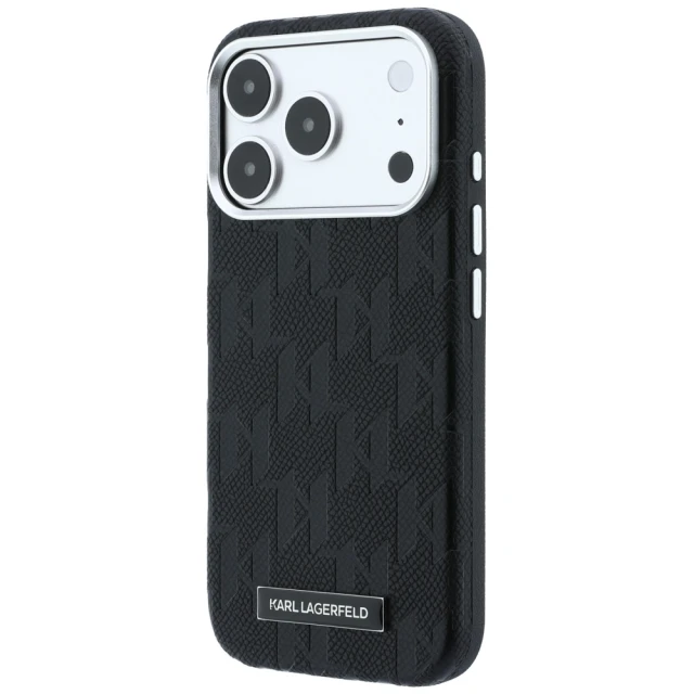 Чохол Karl Lagerfeld Grained Mono Resin Logo для iPhone 18 Pro | 17 Pro Black (KLHMP18L6PWKLMHK)