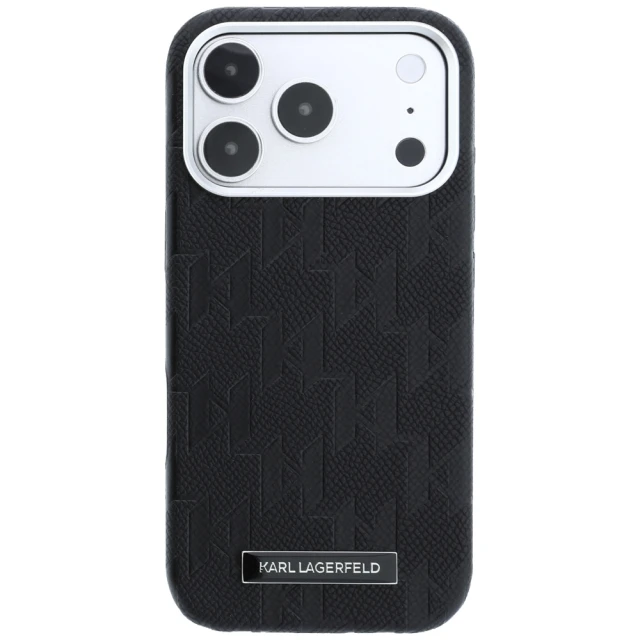 Чохол Karl Lagerfeld Grained Mono Resin Logo для iPhone 18 Pro | 17 Pro Black (KLHMP18L6PWKLMHK)