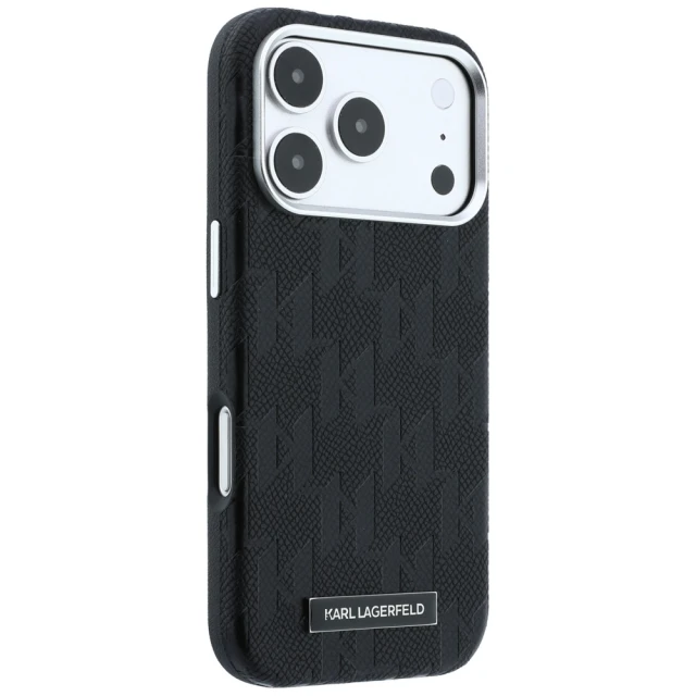 Чохол Karl Lagerfeld Grained Mono Resin Logo для iPhone 18 Pro | 17 Pro Black (KLHMP18L6PWKLMHK)