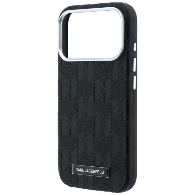 Чохол Karl Lagerfeld Grained Mono Resin Logo для iPhone 18 Pro | 17 Pro Black (KLHMP18L6PWKLMHK)