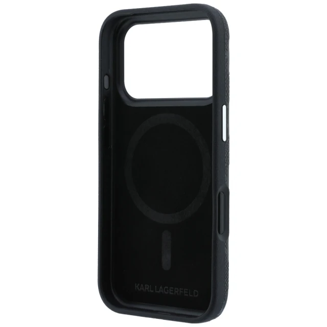 Чохол Karl Lagerfeld Grained Mono Resin Logo для iPhone 18 Pro | 17 Pro Black (KLHMP18L6PWKLMHK)