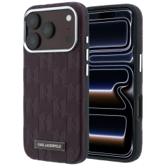 Чохол Karl Lagerfeld Grained Mono Resin Logo для iPhone 18 Pro | 17 Pro Burgundy (KLHMP18L6PWKLMHR)