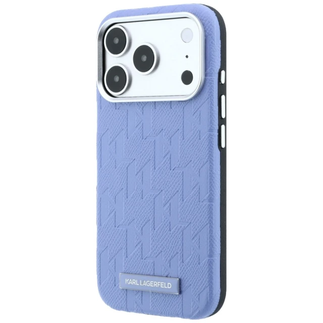 Чохол Karl Lagerfeld Grained Mono Resin Logo для iPhone 18 Pro Max | 17 Pro Max Blue (KLHMP18X6PWKLMHB)