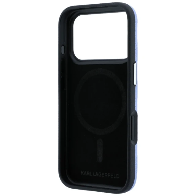 Чохол Karl Lagerfeld Grained Mono Resin Logo для iPhone 18 Pro Max | 17 Pro Max Blue (KLHMP18X6PWKLMHB)