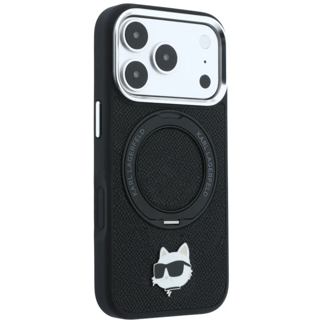 Чохол Karl Lagerfeld with Ring Stand 360 Choupette Head Pin для iPhone 18 Pro Max | 17 Pro Max Black (KLHMP18XPSRSCHHK)