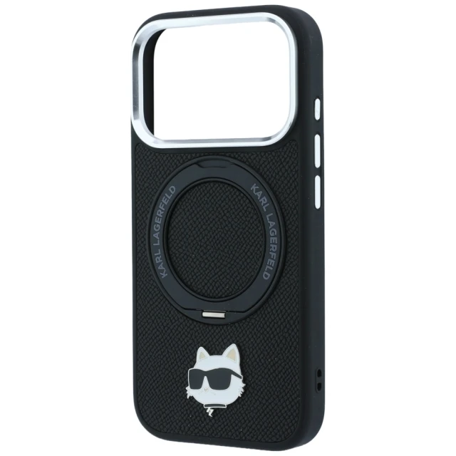 Чохол Karl Lagerfeld with Ring Stand 360 Choupette Head Pin для iPhone 18 Pro Max | 17 Pro Max Black (KLHMP18XPSRSCHHK)