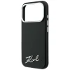 Чохол Karl Lagerfeld Saffiano Small Script Metal Logo для iPhone 18 Pro Max | 17 Pro Max Black (KLHMP18X6PWSKSK)