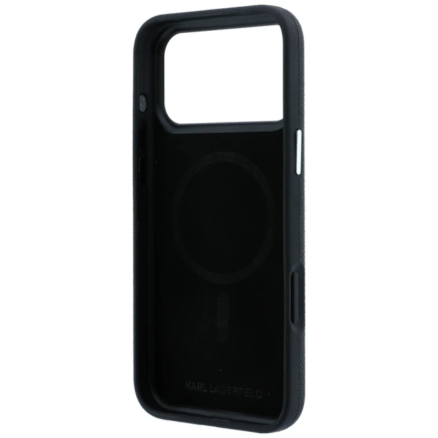 Чохол Karl Lagerfeld Grained Karl Head Metal для iPhone 18 Pro | 17 Pro Black (KLHMP18L6PSKHLK)