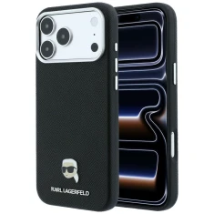 Чехол Karl Lagerfeld Grained Karl Head Metal для iPhone 18 Pro Max | 17 Pro Max Black (KLHMP18X6PSKHLK)