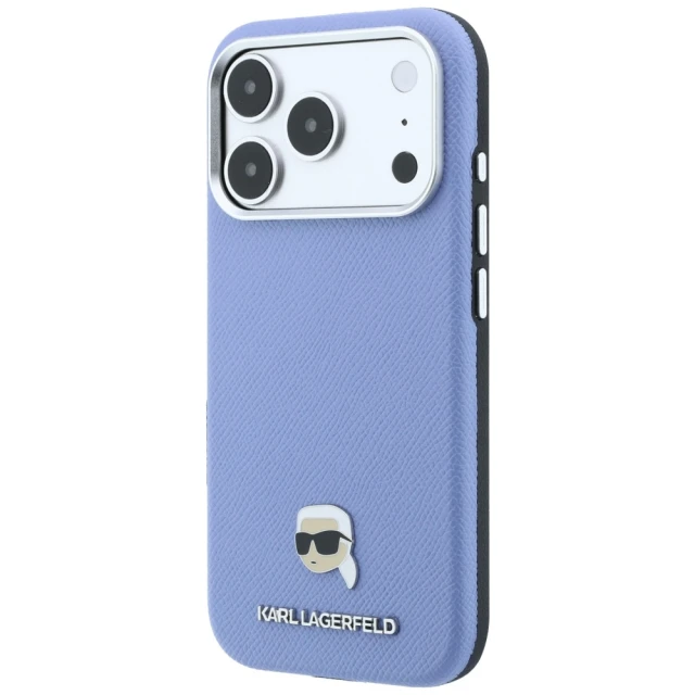 Чохол Karl Lagerfeld Grained Karl Head Metal для iPhone 18 Pro | 17 Pro Blue (KLHMP18L6PSKHLB)