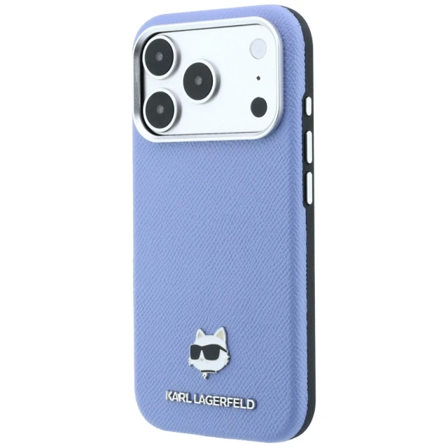 Чохол Karl Lagerfeld Grained Choupette Head Metal для iPhone 18 Pro | 17 Pro Blue (KLHMP18L6PSCHLB)