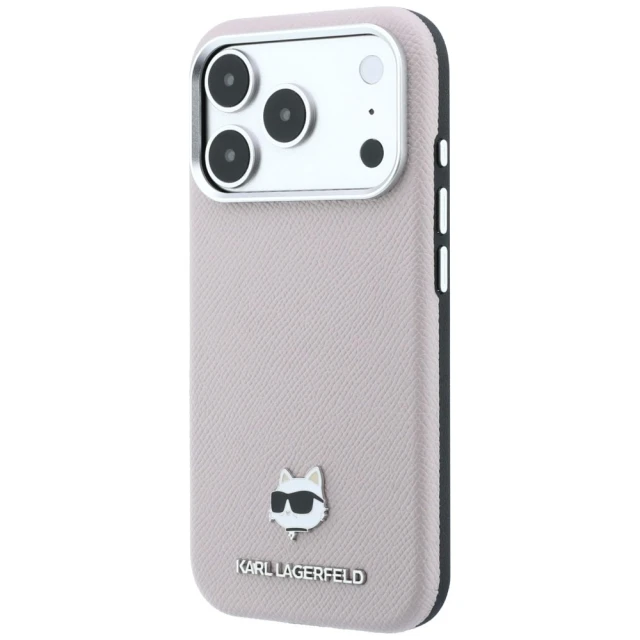 Чохол Karl Lagerfeld Grained Choupette Head Metal для iPhone 18 Pro | 17 Pro Pink (KLHMP18L6PSCHLP)