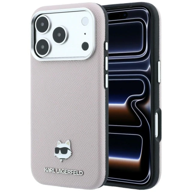Чохол Karl Lagerfeld Grained Choupette Head Metal для iPhone 18 Pro Max | 17 Pro Max Pink (KLHMP18X6PSCHLP)