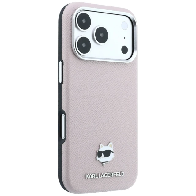 Чохол Karl Lagerfeld Grained Choupette Head Metal для iPhone 18 Pro Max | 17 Pro Max Pink (KLHMP18X6PSCHLP)