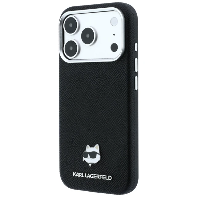 Чохол Karl Lagerfeld Grained Choupette Head Metal для iPhone 18 Pro | 17 Pro Black (KLHMP18L6PSCHLK)