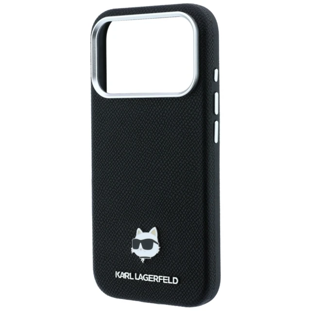 Чохол Karl Lagerfeld Grained Choupette Head Metal для iPhone 18 Pro | 17 Pro Black (KLHMP18L6PSCHLK)