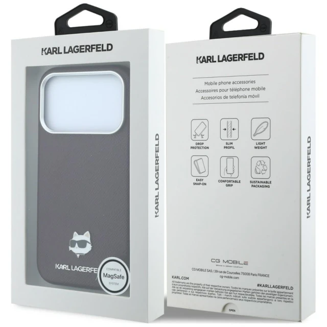 Чохол Karl Lagerfeld Grained Choupette Head Metal для iPhone 18 Pro | 17 Pro Burgundy (KLHMP18L6PSCHLR)