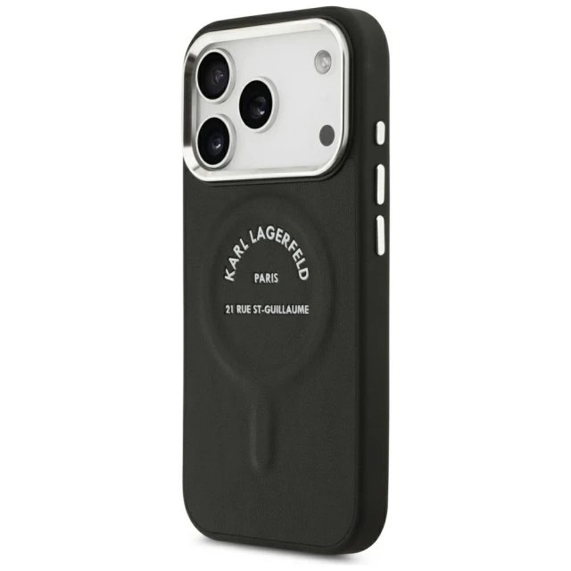 Чохол Karl Lagerfeld Embossed Open Ring RSG Logo для iPhone 18 Pro Max | 17 Pro Max Black (KLHMP18XPSKRSGEK)