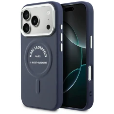 Чехол Karl Lagerfeld Embossed Open Ring RSG Logo для iPhone 18 Pro Max | 17 Pro Max Blue (KLHMP18XPSKRSGEB)