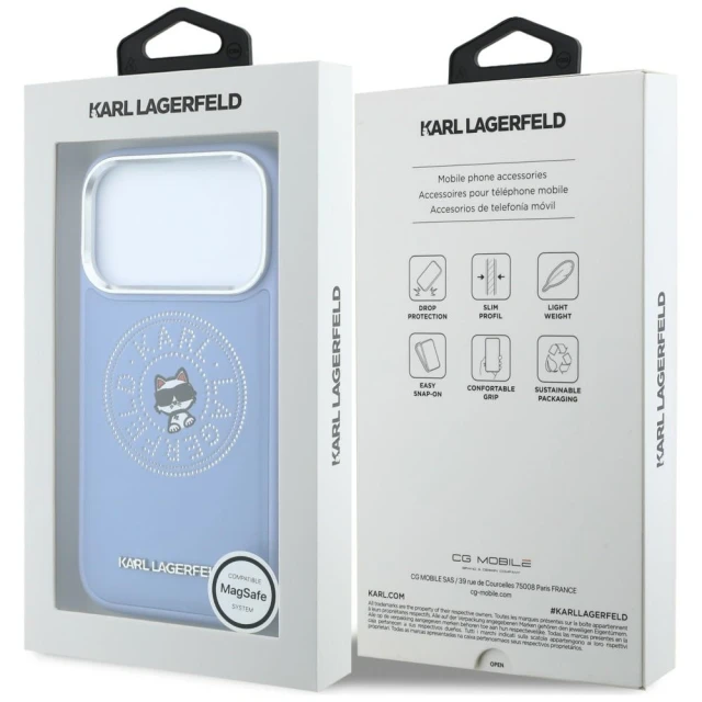 Чохол Karl Lagerfeld Point & Choupette Sketch для iPhone 18 Pro Max | 17 Pro Max Blue (KLHMP18X6PCCPRB)