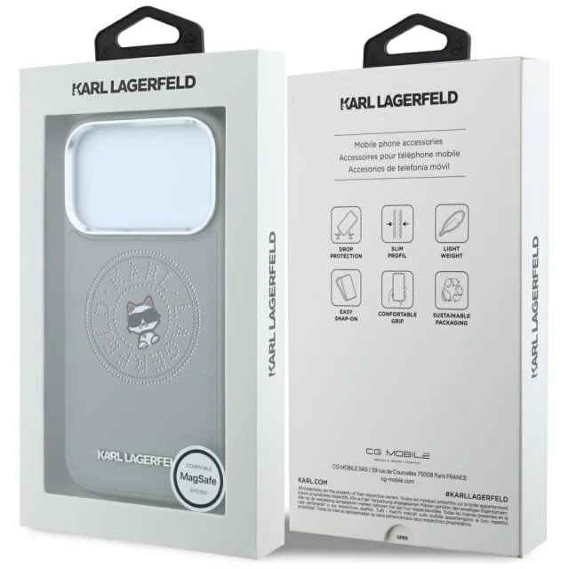 Чохол Karl Lagerfeld Point & Choupette Sketch для iPhone 18 Pro | 17 Pro Grey (KLHMP18L6PCCPRG)