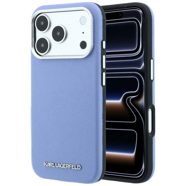 Чохол Karl Lagerfeld Grained Elongated Logo для iPhone 18 Pro | 17 Pro Blue (KLHMP18LPSWGKLB)