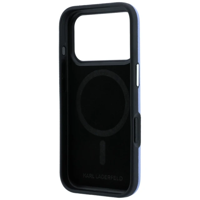Чохол Karl Lagerfeld Grained Elongated Logo для iPhone 18 Pro | 17 Pro Blue (KLHMP18LPSWGKLB)