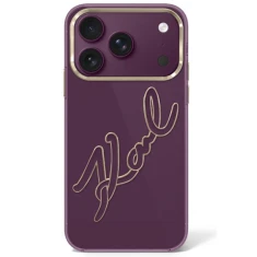 Чохол Karl Lagerfeld IML Big Signature Resin Metal Frame для iPhone 18 Pro Max | 17 Pro Max Burgundy (KLHCP18X6HCKSRR)