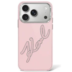 Чохол Karl Lagerfeld IML Big Signature Resin Metal Frame для iPhone 18 Pro | 17 Pro Pink (KLHCP18L6HCKSRP)