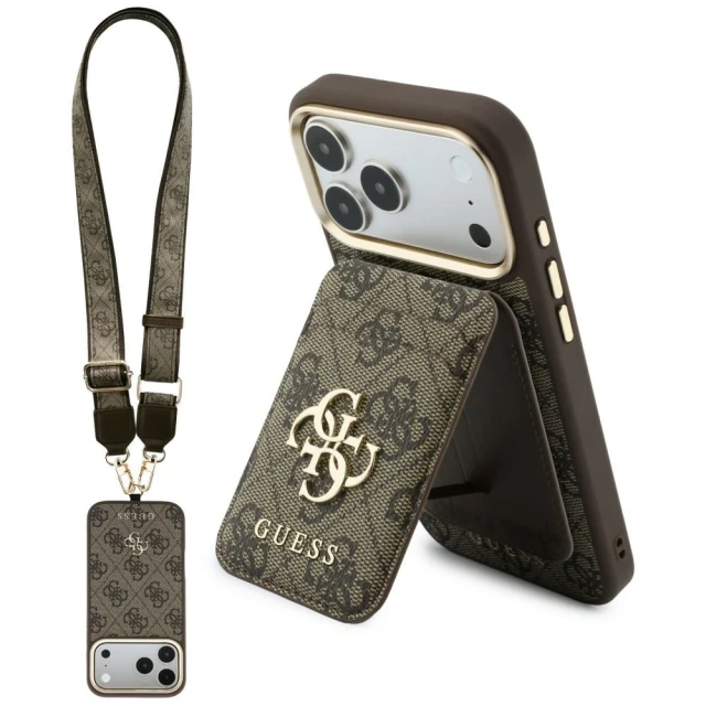 Чохол Guess 4G з портфелем і смичкою для iPhone 18 Pro Max | 17 Pro Max Brown (GUBPHUP18XP4SM44CW)