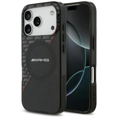 Чехол Mercedes AMG IML Double Layer Rhombs MagSafe для iPhone 18 Pro | 17 Pro Black Red (AMHMP18L24HRDKR)