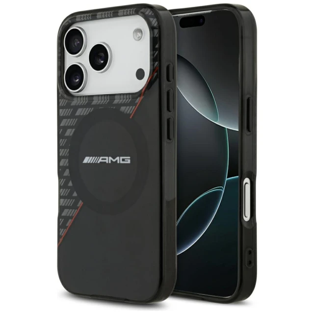 Чохол Mercedes AMG IML Double Layer Rhombs MagSafe для iPhone 18 Pro | 17 Pro Black Red (AMHMP18L24HRDKR)