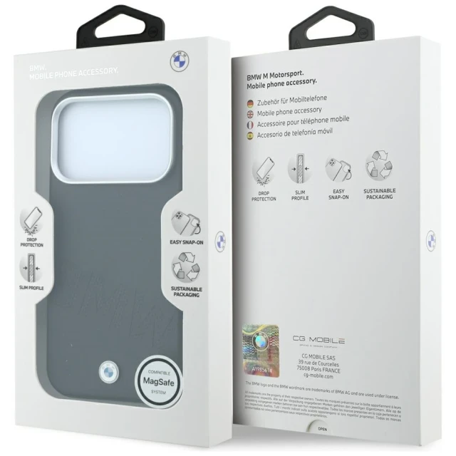 Чохол BMW Sign Inclined Deboss Letters для iPhone 18 Pro | 17 Pro Black (BMHMP18L26SWOWDK)