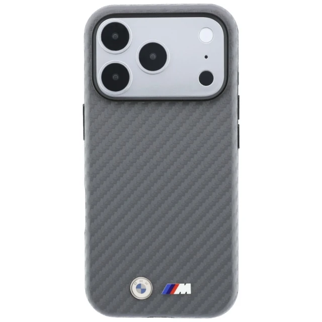 Чехол BMW M Carbon Metal Logo для iPhone 18 Pro Max | 17 Pro Max Grey (BMHMP18X26SWPCILA)