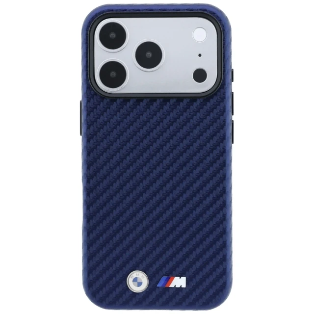 Чохол BMW M Carbon Metal Logo для iPhone 18 Pro Max | 17 Pro Max Navy (BMHMP18X26SWPCILV)